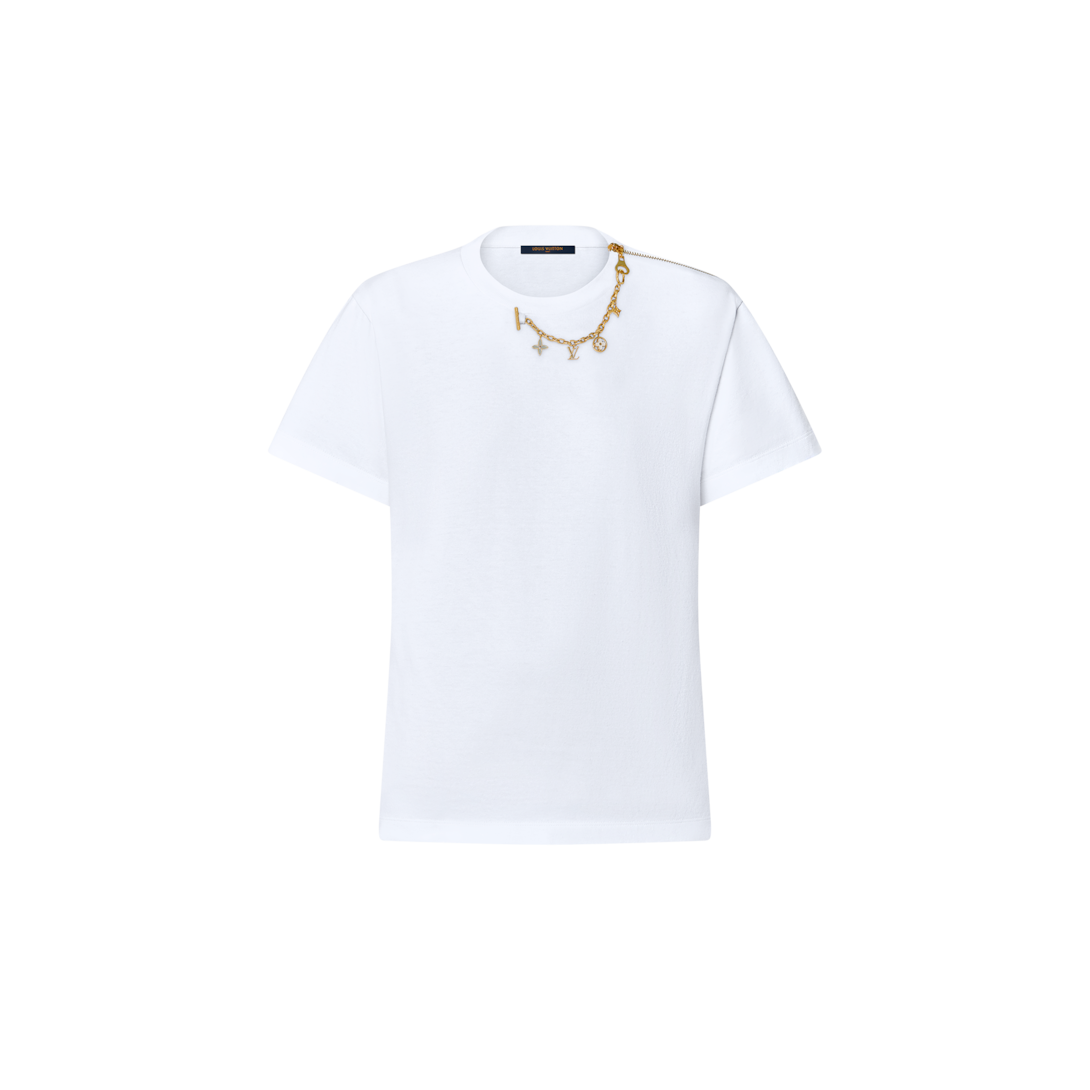 LOUIS VUITTON レディース Tシャツ XS ホワイト 金具付き